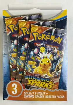 Pokemon TCG Scarlet & Violet Surging Sparks 3-pack Booster packs - Image 1