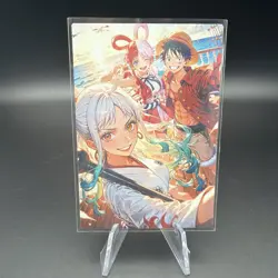 Yamat, Luffy & Uta One Piece Holographic Anime Collectible Trading Card - Image 1