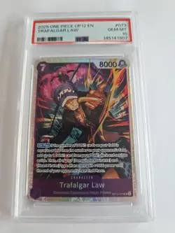 2025 ONE PIECE OP12-LEGACY OF THE MASTER #073 TRAFALGAR LAW PSA 10 - Image 1