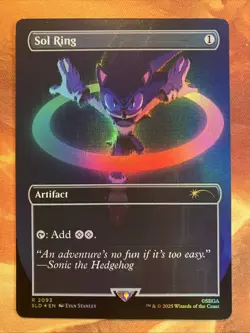 MTG Foil Borderless Sol Ring Secret Lair: X Sonic: Chasing Adventure Near-Mint!! - Image 1