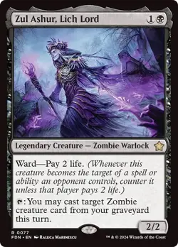 ZUL ASHUR, LICH LORD mtg NM-M Foundations 1 Rare - Image 1