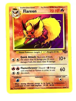 Flareon 19/64 Rare Jungle Pokemon Unlimited Lightly Played - Image 1