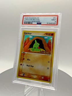 2006 Pokemon Dragon Frontiers Larvitar Rev Foil PSA9 - Image 1