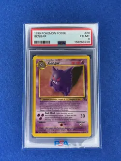 1999 POKEMON FOSSIL #20 GENGAR EX-MT PSA 6 - Image 1