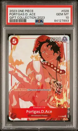 2023 ONE PIECE GIFT COLLECTION #028 PORTGAS D ACE PROMO PSA 10 GEM MINT - Image 1