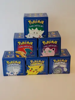 Burger King 1st ed. 1999 Pokemon Ball Gold Trading Card Set of 6. Sealed w/COA - Image 1