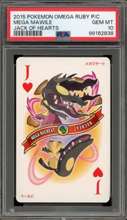 Pokemon Mega Mawile Jack of Hearts Omega Ruby Playing Cards PSA 10 Gem Mint - Image 1