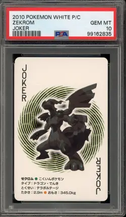 Pokemon Zekrom Joker White Playing Cards PSA 10 Gem Mint - Image 1