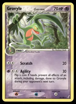 Pokemon Cards Grovyle 19/100 Crystal Guardians Rare LP - Image 1