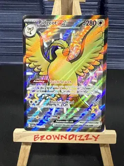 Pidgeot ex 217/197 Obsidian Flames Full Art FA Ultra Rare Pokemon TCG Card NM - Image 1