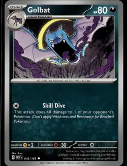 SV2a: Pokemon Card 151 #042/165 Golbat - Image 1