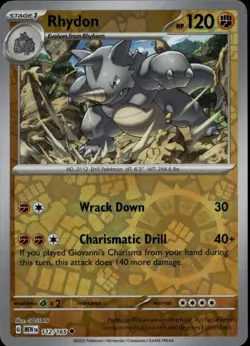 SV2a: Pokemon Card 151 #112/165 Rhydon - Image 1