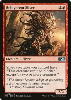 Belligerent Sliver - Foil Magic 2015 MP MTG - Image 1