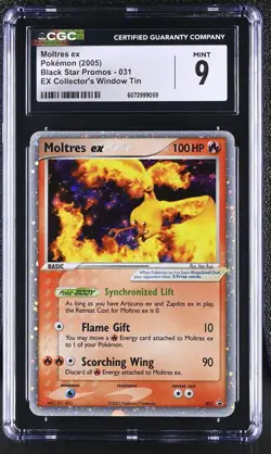 CGC 9 MINT Moltres ex 2005 Black Star Promos 031 Holo Pokemon Card - Image 1