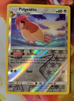 Pidgeotto 123/181 Reverse Holo NM Sun & Moon Team Up Pokemon Card - Image 1