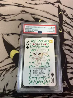 1996 POKEMON GREEN VERSION PLAYING CARDS KING OF SPADES #053 PERSIAN PSA 10 - Image 1
