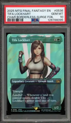 Magic The Gathering MTG Tifa Lockhart FIN CHAR Borderless Surge Foil 0536 PSA 10 - Image 1