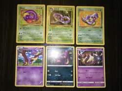 6 Ekans & Arbok Pokemon Cards. NM Except Arbok Which Is HP - Image 1