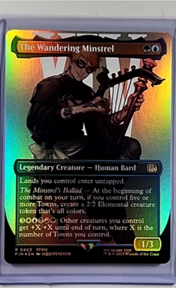 MTG Magic the Gathering FIN Final Fantasy Borderless Foil The Wandering Minstrel - Image 1