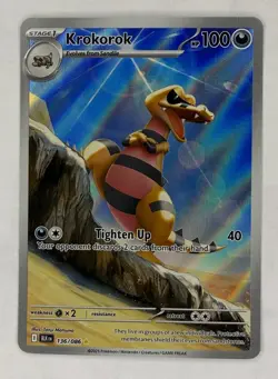 Pokemon Black Bolt Krokorok Illustration Rare 136/086 - NM Near Mint - Image 1