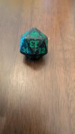 Golgari D20 Spin Down Die, From Magic The Gathering, Green/Black Colored - Image 2