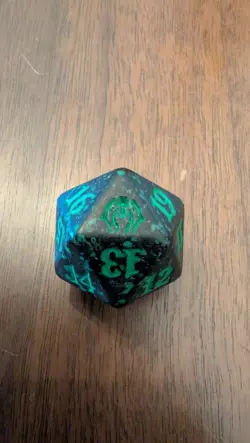Golgari D20 Spin Down Die, From Magic The Gathering, Green/Black Colored - Image 3