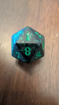 Golgari D20 Spin Down Die, From Magic The Gathering, Green/Black Colored - Image 5
