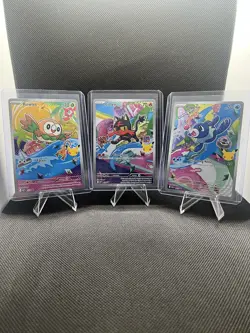 Pokemon First Partner Illustration Collection Series 1 Gen 7 Alola Starters Set - Image 1