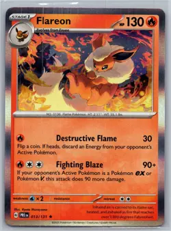 Pokemon Flareon 013/131 Prismatic Evolutions Holo Rare NM - Image 1