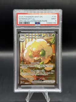 2025 Pokemon White Flare Whimsicott ex Special Illustration Rare #165/086 PSA 9 - Image 1