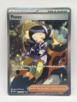 Pokemon Poppy SIR 227/197 SV03: Obsidian Flames Full Art Holo Ultra Rare Card - Image 1
