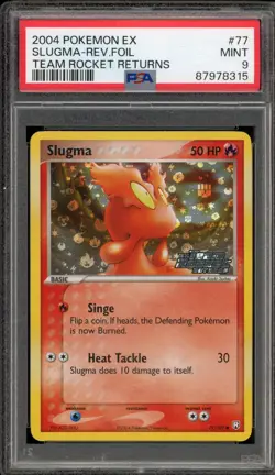 Pokemon Slugma EX Team Rocket Returns Reverse Holo #77 PSA 9 Mint - Image 1