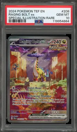 Pokemon Raging Bolt ex Temporal Forces Special Illustration Rare #208 PSA 10 - Image 1