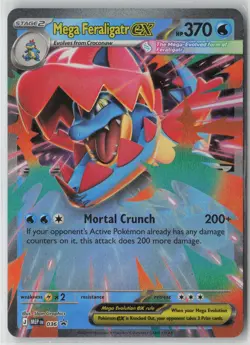 Pokemon Mega Feraligatr ex #036 ME: Mega Evolution Promo Near Mint or Better - Image 1