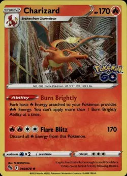 Charizard Holo Rare PGO Pokemon GO 010/078 - Image 1