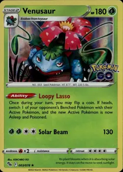 Venusaur Holo Rare PGO Pokemon GO 003/078 - Image 1