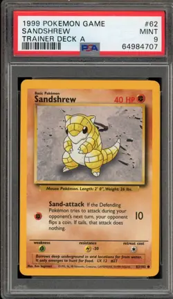 Pokemon Sandshrew Trainer Deck A #62 PSA 9 Mint - Image 1