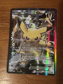Pikachu EX XY124 2016 Pokemon Black Star Promo Holo Full Art MP - Image 1