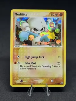 Pokemon Meditite 55/106 Emerald Reverse Holo - Image 1