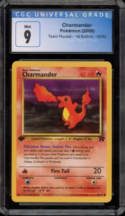Pokemon Charmander Team Rocket 1st Edition #50 CGC 9 Mint - Image 1
