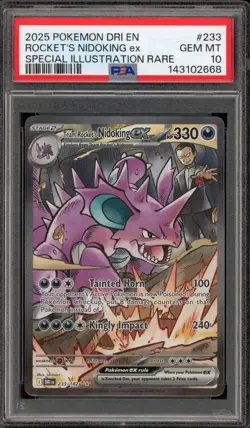 Pokemon Team Rocket's Nidoking ex Destined Rivals SIR #233 PSA 10 Gem Mint - Image 1