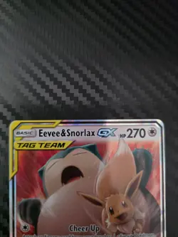 Pokemon TCG Sun & Moon Team Up Tag Team Eevee & Snorlax GX 120/181 - Image 2