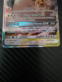 Pokemon TCG Sun & Moon Team Up Tag Team Eevee & Snorlax GX 120/181 - Image 3