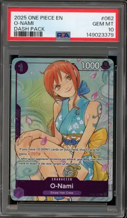 One Piece CCG O-Nami Dash Pk. OP05-062 PSA 10 Gem Mint - Image 1