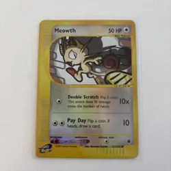 Pokemon TCG Meowth Card 121/165 EX Team Rocket Returns Reverse Holo MP - Image 1
