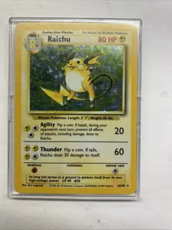 1999 Pokemon TCG Raichu Base Set Holo 14/102 Collectible Vintage - Image 1