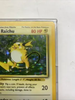 1999 Pokemon TCG Raichu Base Set Holo 14/102 Collectible Vintage - Image 3