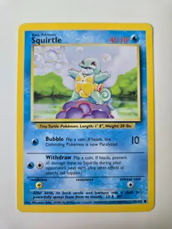 Pokemon Squirtle 63/102 Base Set Common Non-Holo - Image 1