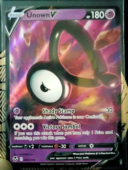Unown V 065/195 Ultra Rare SWSH Silver Tempest Holo Pokemon TCG NM/M - Image 1
