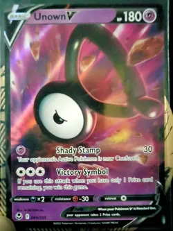 Unown V 065/195 Ultra Rare SWSH Silver Tempest Holo Pokemon TCG NM/M - Image 2